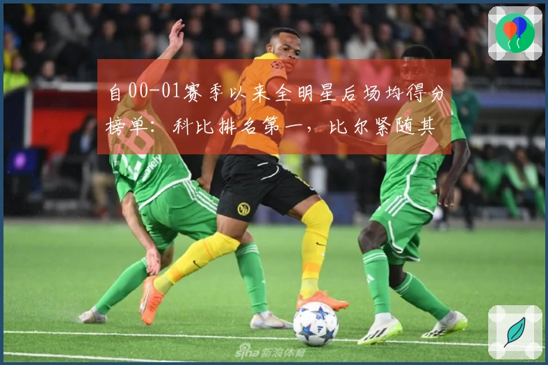 自00-01赛季以来全明星后场均得分榜单：科比排名第一，比尔紧随其后。